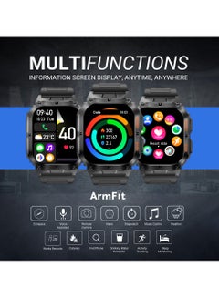 ArmFit 380 mAh Dome2 Smartwatch For Men, AMOLED Always On Display Bluetooth Calling Waterproof Fitness Watches Compatible With Android iOS Black  - Image 3