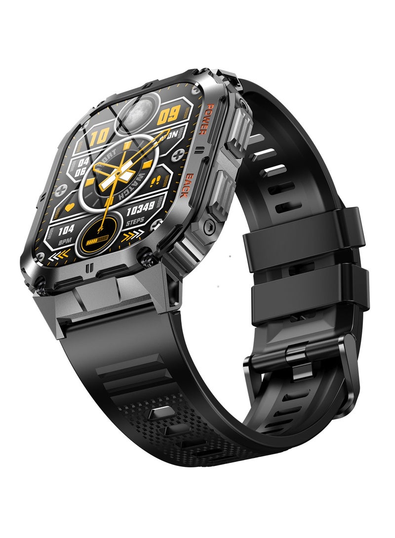 ArmFit - 380 mAh Dome2 Smartwatch For Men, AMOLED Always On Display Bluetooth Calling Waterproof Fitness Watches Compatible With Android iOS Black - Image 1