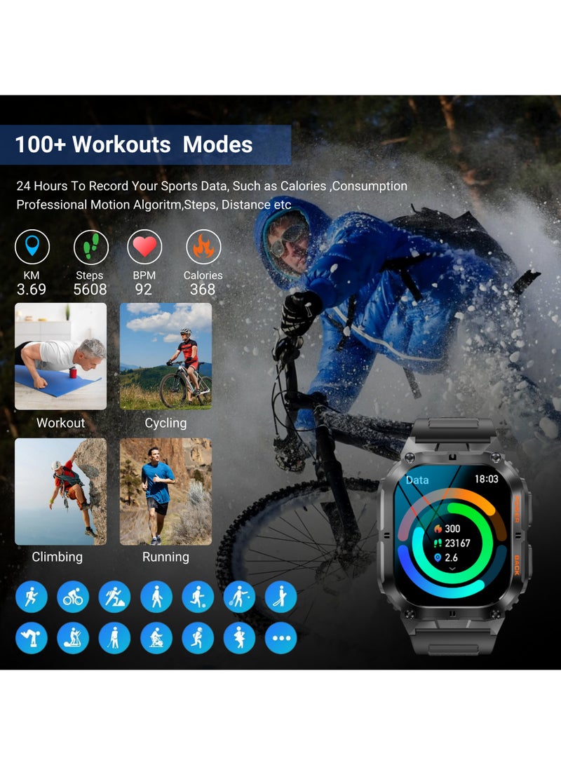 ArmFit - 380 mAh Dome2 Smartwatch For Men, AMOLED Always On Display Bluetooth Calling Waterproof Fitness Watches Compatible With Android iOS Black - Image 1