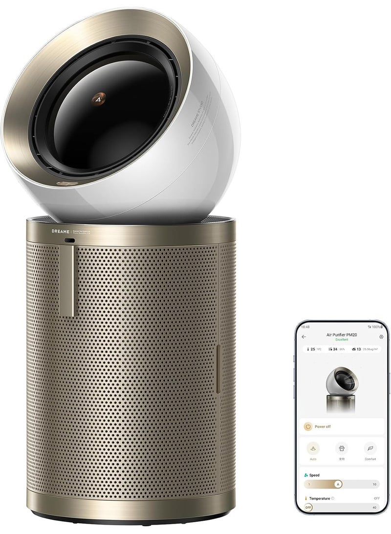 Dreame - AirPursue™ PM20 Purifier with Enviro Detect Technology, Dualflow Modulation Technology, Quick 3-Second Heat-Up, Multi-Layer Filtration and Elimination Technology and Innovative Air Filtration CVF14A Gold - Image 1