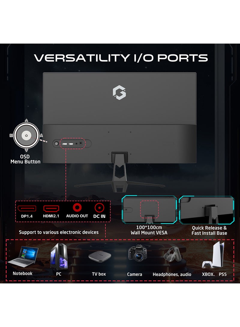 GameOn 27 inch QHD 120Hz 0.5ms IPS Gaming Monitor, HDMI 2.1, FreeSync, Adaptive-Sync, 99% sRGB GOES27QHD120IPS Black  - Image 5