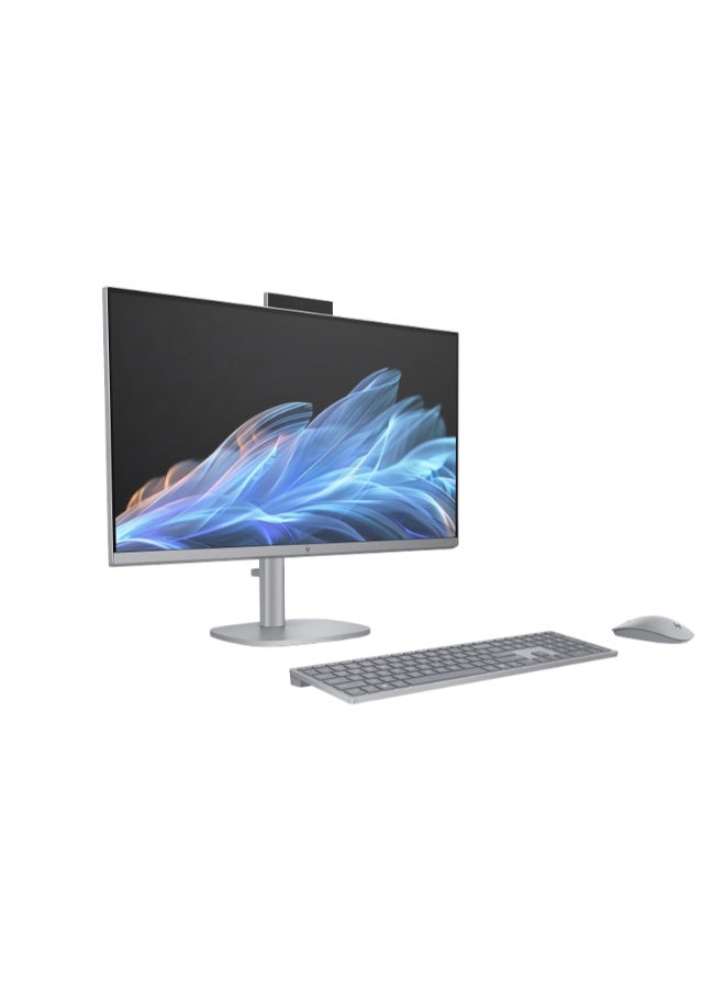 HP - OmniStudio X All-in-One Desktop With  27 Inch Full HD(1920x1080) Touch Screen Display, Intel Core Ultra 5 125H Processor/16GB RAM DDR5/ 1TB SSD/ Intel Arc Graphics/Windows 11 Home/ English/Arabic Meteor Silver - Image 1