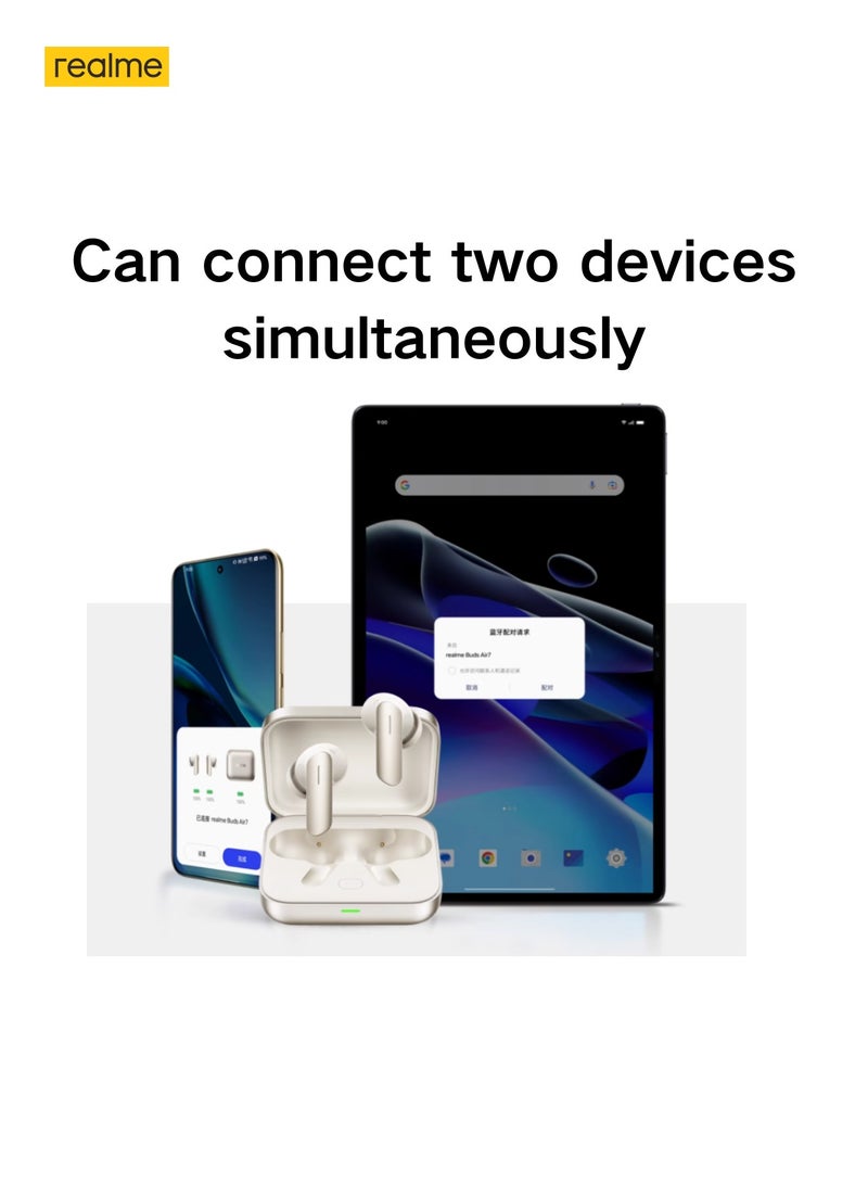 realme - Air7 TWS Earbuds: 52dB ANC, 52H Playtime, Low Latency Green - Image 1