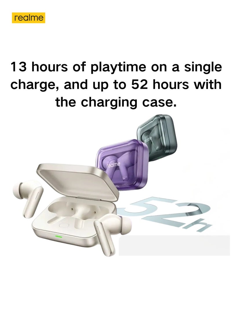realme - Air7 TWS Earbuds: 52dB ANC, 52H Playtime, Low Latency Green - Image 1