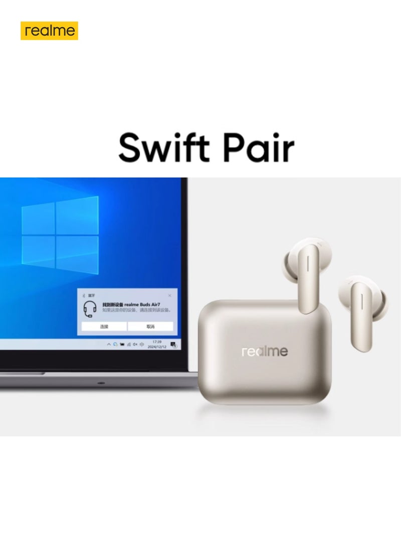 realme - Air7 TWS Earbuds: 52dB ANC, 52H Playtime, Low Latency Green - Image 1