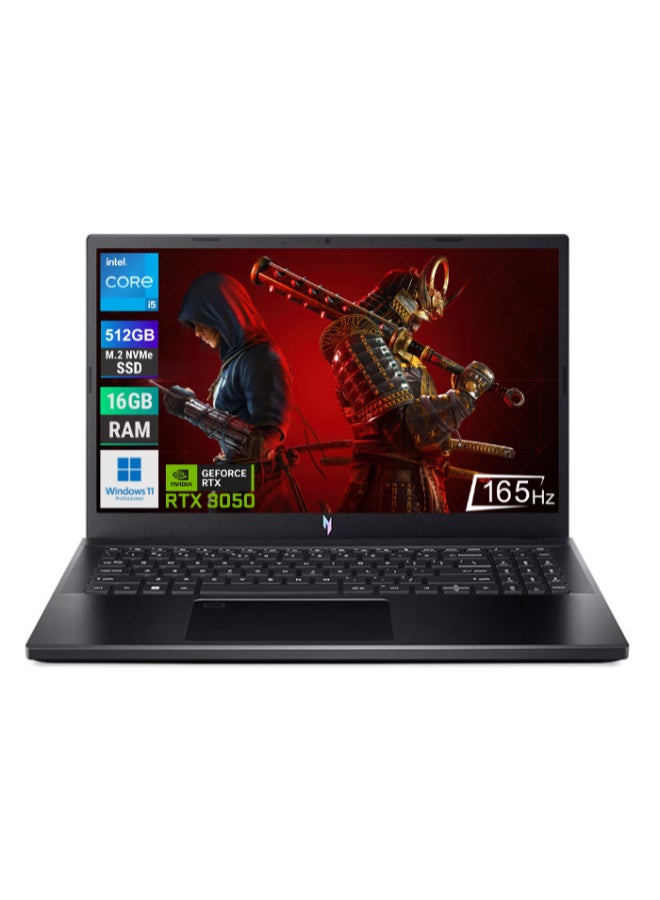 Acer Nitro V 15 Gaming Laptop With 15.6-Inch Full HD (1920x1080) 165Hz Display, Core i5-13420H Processor/16GB RAM/512GB SSD/6GB NVIDIA GeForce RTX 3050 Graphics/Windows 11 Pro/ English/Arabic Black  - Image 1