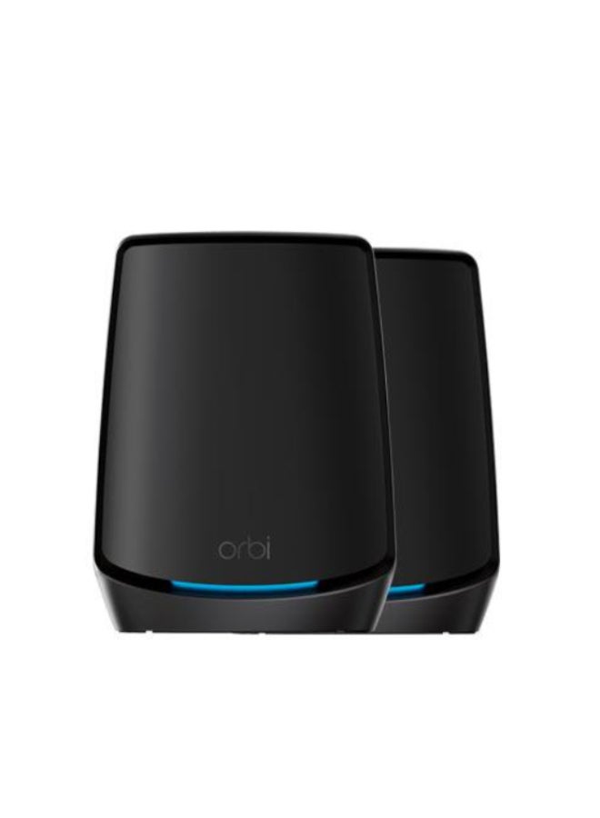 NETGEAR RBK862SB Orbi Tri-band WiFi 6 Mesh 2-Pack| Orbi AX6000 Router + 1 Satellite Extender, Up to 6Gbps Speed, Covers Up to 5,400 sq. ft.100+ Devices, 10Gbps Internet Port - Black Edition Black  - Image 1