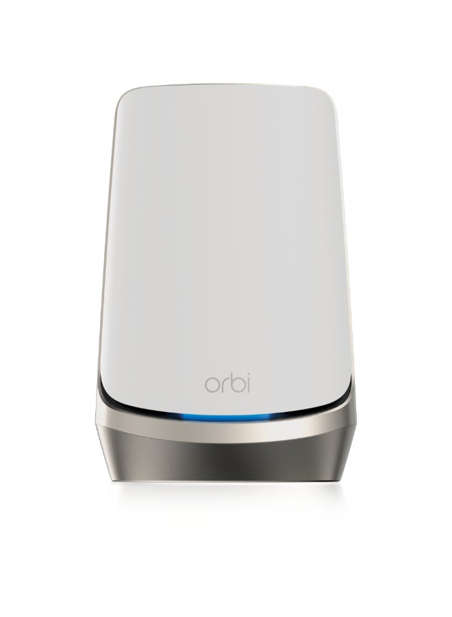 NETGEAR RBSE960 Orbi 960 Series Quad-band WiFi 6E Mesh Satellite| WiFi Extension Unit, Up to 10.8Gbps Speed, Covers additonal 3,000 sq.ft, 2.5Gbps Ethernet Port - White Edition White  - Image 1