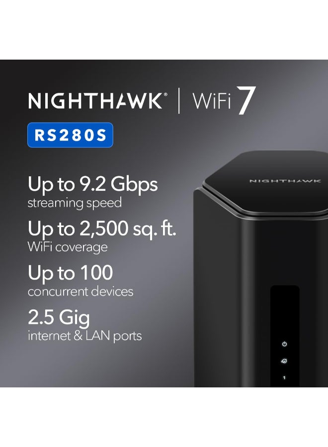 NETGEAR Nighthawk WiFi 7 Dual Band Router| Fast WiFi 7 speeds up to 6.5Gbps, Covers Up to 2,500 sq. ft.Connects 80 Devices, 4K/8K Streaming, Gaming, 2.5Gbps Internet Port - Black Edition Black  - Image 2