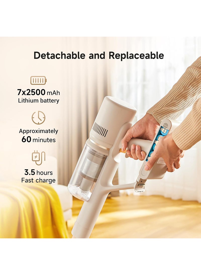 دريم - U20 Cordless Vacuum, Blue Light Dust Reveal, 120AW Suction Power, Multi-surface Anti-tangle Brush, Multi-layer 99.9% Filtration, Convenient Maintenance, Swappable Battery Pack 150 W VPV11A White - Image 1