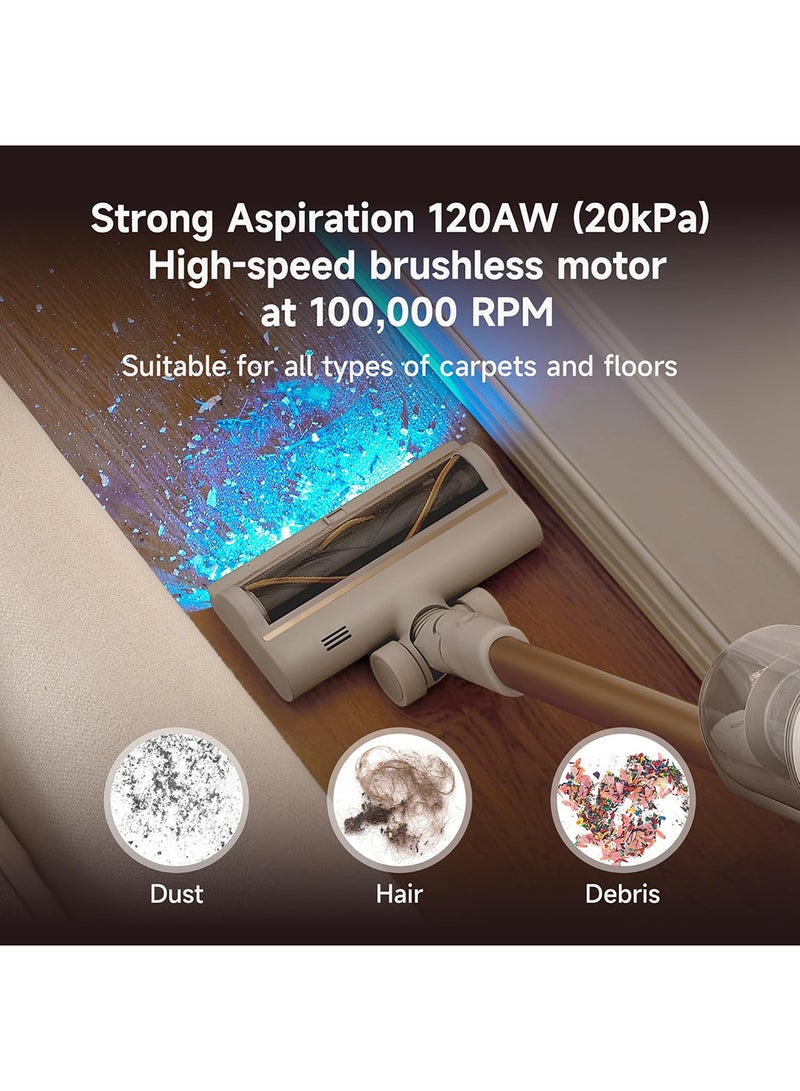 دريم - U20 Cordless Vacuum, Blue Light Dust Reveal, 120AW Suction Power, Multi-surface Anti-tangle Brush, Multi-layer 99.9% Filtration, Convenient Maintenance, Swappable Battery Pack 150 W VPV11A White - Image 1