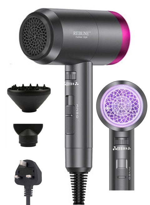 1800W Hair Dryer Powerful AC Motor Fast Drying Ionic Hair Dryer with 2 Speed 3 Heat Setting