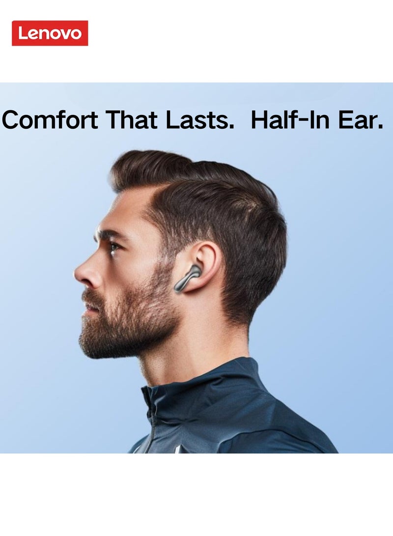 Lenovo - LP48- True Wireless Earphones with 13mm Drivers, 25-Hour Battery, Comfortable Semi-In-Ear Design, Low Latency Gaming Mode, and Bluetooth 5.4 grey - Image 1