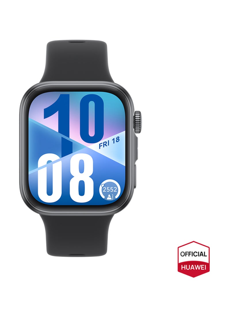 HUAWEI - Watch FIT4 Smart Watch, 1.82” Display, 100+ Sports modes, Fitness and Sleep Tracker, Heart Rate Monitor, Emotional Wellbeing Assistant, up to 10-Day Battery Life, iOS & Android Black - Image 1