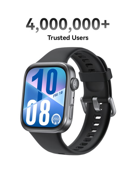 Watch FIT4 Smart Watch, 1.82” Display, 100+ Sports modes, Fitness and Sleep Tracker, Heart Rate Monitor, Emotional Wellbeing Assistant, up to 10-Day Battery Life, iOS & Android Black