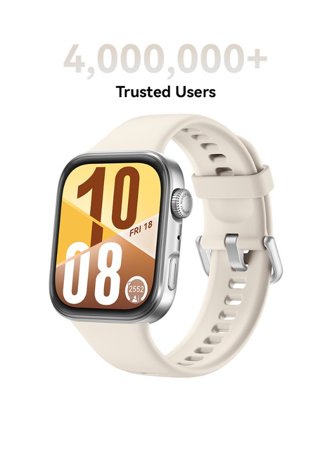 Watch FIT4 Smart Watch, 1.82” Display, 100+ Sports modes, Fitness and Sleep Tracker, Heart Rate Monitor, Emotional Wellbeing Assistant, up to 10-Day Battery Life, iOS & Android White