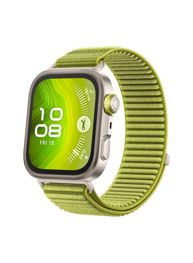 Watch FIT4 Pro Smart Watch, 1.82” Display, Sapphire Glass &Titanium, GPS for Pro-Level Outdoor Sports, NFC, ECG Analysis, up to 10-Day Battery Life, iOS & Android Green