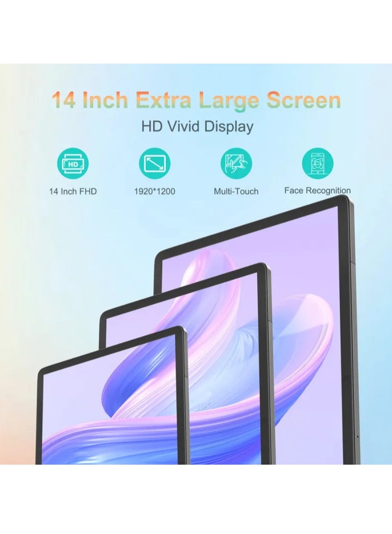 سي آيديا - 14 inch Tablet PC, Android 14 Tablet with Dual 5G SIM Octa-Core 12GB RAM 1TB ROM, FHD Screen, 20000mAh Battery with Bluetooth, Keyboard & Stylus CM14000 Plus(Blue) - Image 1