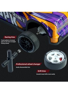 مايتويز 1/16 RC Drift Car, 2.4Ghz RTR RC Drift Car, 4x4 Light Up RC Drifting Racing Cars Fast 18KM/H Truck, 4WD All-Road Street Bash RC Truck Electric Powered High Speed Drifting for Adult  - Image 5