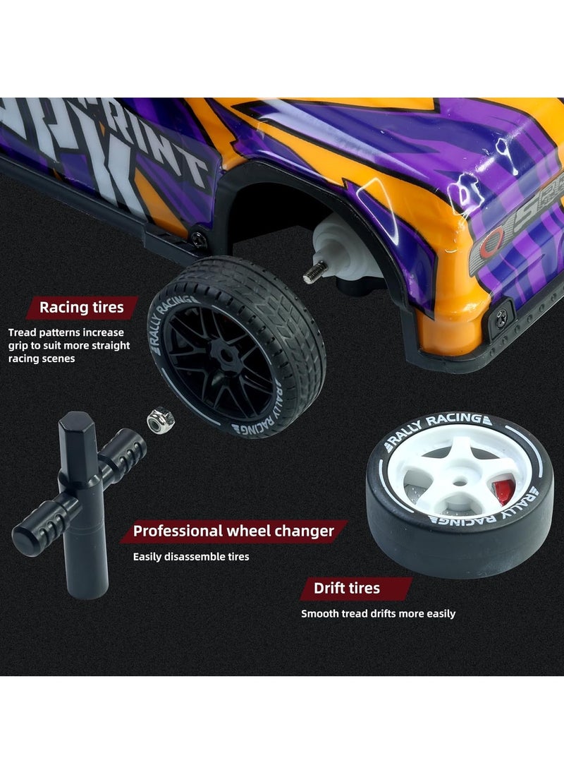 مايتويز 1/16 RC Drift Car, 2.4Ghz RTR RC Drift Car, 4x4 Light Up RC Drifting Racing Cars Fast 18KM/H Truck, 4WD All-Road Street Bash RC Truck Electric Powered High Speed Drifting for Adult  - Image 5