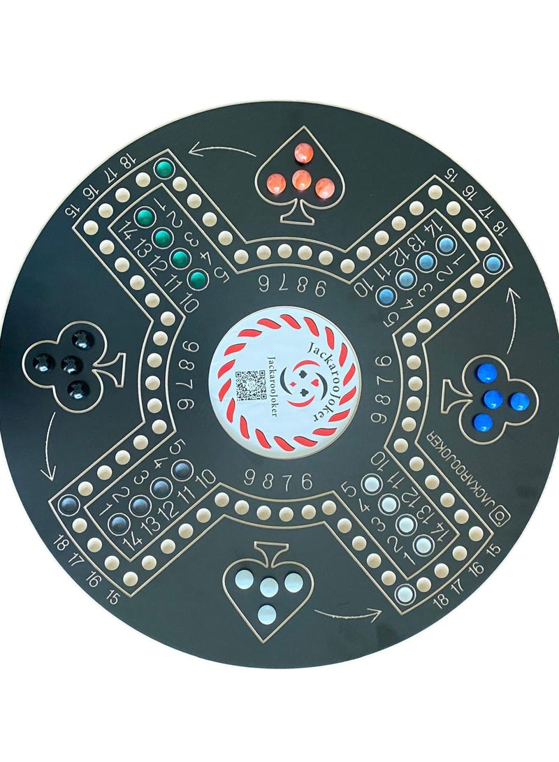 جاكارو جوكر Board Game 4-6 Players Colored With Plastic Cards And Marbles  - Image 2
