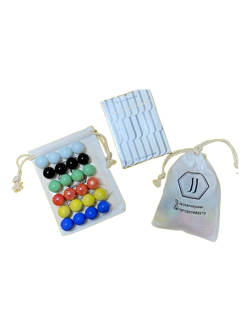 جاكارو جوكر Board Game 4-6 Players Colored With Plastic Cards And Marbles  - Image 5