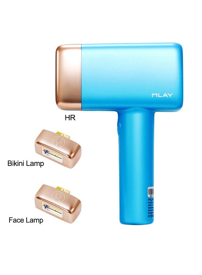 MLAY - Newest T14 IPL Laser Painless Hair Removal Device With Bikini And Face Lamp 3, Cold Compress, 5-Levels, 500000 Pulses Sky Blue Sky Blue - Image 1