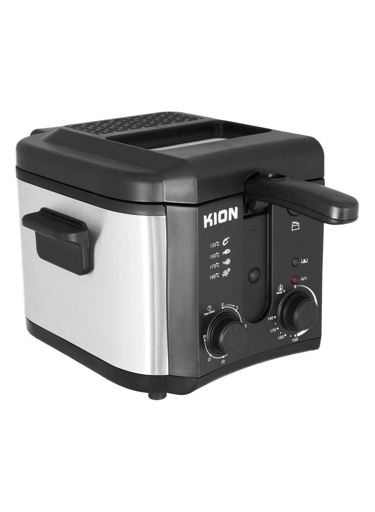 كيون قلاية عميقة، 1450–1600 واط، سعة 2.5 لتر، هيكل بلاستيكي وفولاذ مقاوم للصدأ، درجة حرارة قابلة للتعديل ومؤقت، غطاء زجاجي شفاف - Image 2