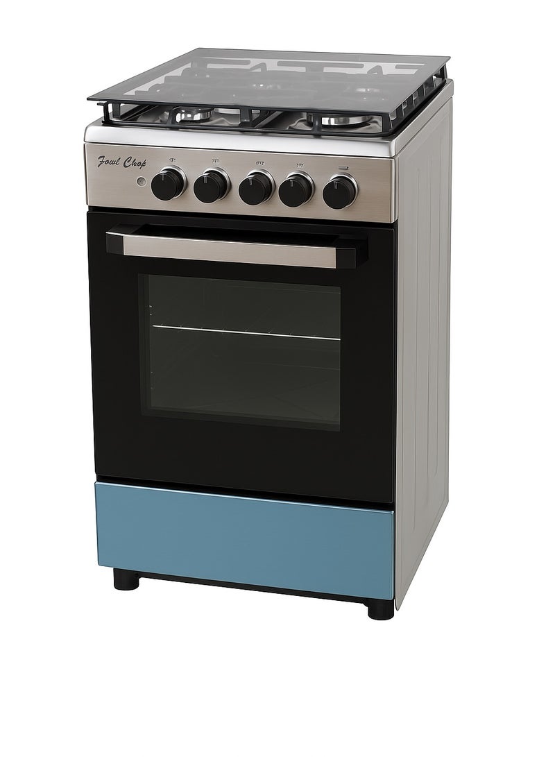 يونيكس Gas Oven 4 Burners with Grill – Stainless Steel 55*55 C5555S3V silver  - Image 1
