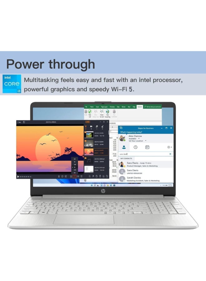 HP Business Laptop With 15.6-Inch HD Display, Core i3-1215U Processor/16GB RAM/1TB SSD/Intel UHD Graphics/Windows 11 Home English/Arabic Silver  - Image 4
