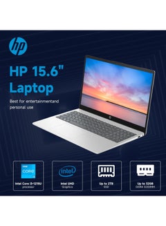 HP Business Laptop With 15.6-Inch HD Display, Core i3-1215U Processor/16GB RAM/512GB SSD/Intel UHD Graphics/Windows 11 Home English/Arabic Silver  - Image 3