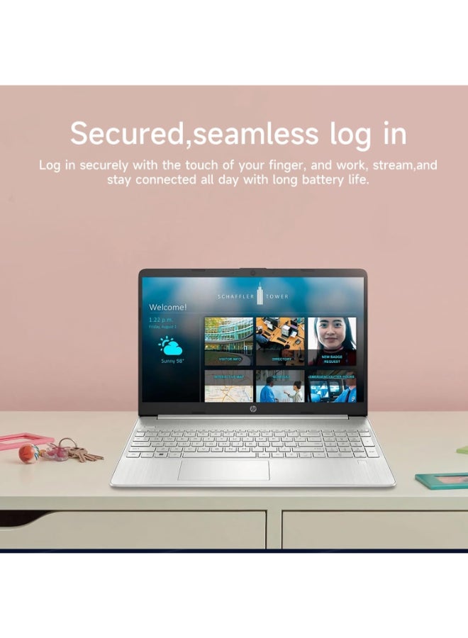 HP - Business Laptop With 15.6-Inch HD Display, Core i3-1215U Processor/16GB RAM/1TB SSD/Intel UHD Graphics/Windows 11 Home English/Arabic Silver - Image 1