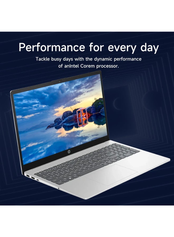 HP - Business Laptop With 15.6-Inch HD Display, Core i3-1215U Processor/16GB RAM/1TB SSD/Intel UHD Graphics/Windows 11 Home English/Arabic Silver - Image 1