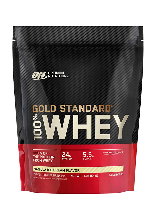 Optimum Nutrition Gold Standard Whey Protein Powder Vanilla Ice Cream 1lb  - Image 1
