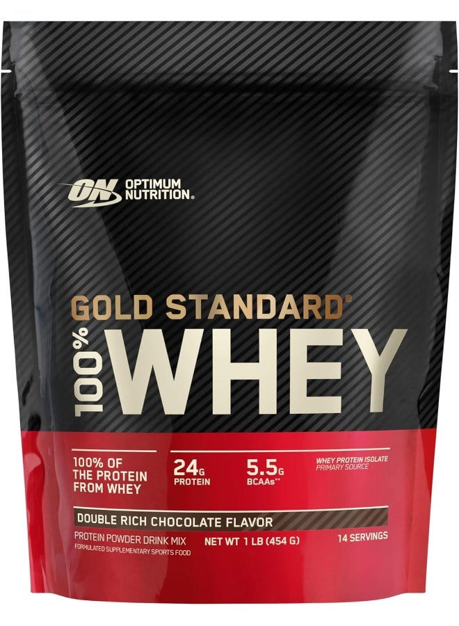Optimum Nutrition Gold Standard 100% Whey Protein Powder, Double Rich Chocolate (1 lb.) - Image 1