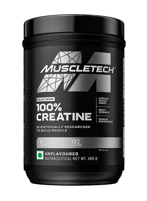 Platinum 100% Creatine Monohydrate Unflavoured 400g, 132 Servings 3g Per Serving