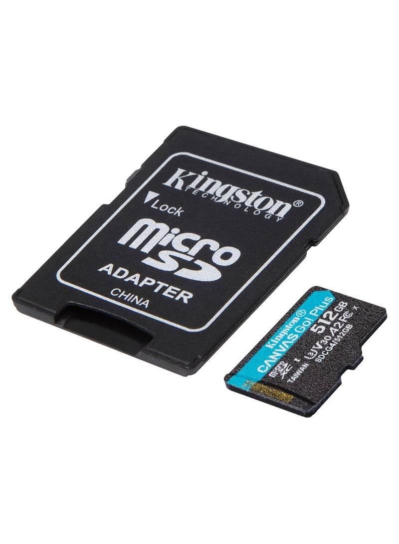 Kingston Canvas Go Plus microSDXC Memory Card Gen4 200MB/s A2 U3 V30 512GB Card + Adapter SDG4/512GB | 512 GB - Image 2