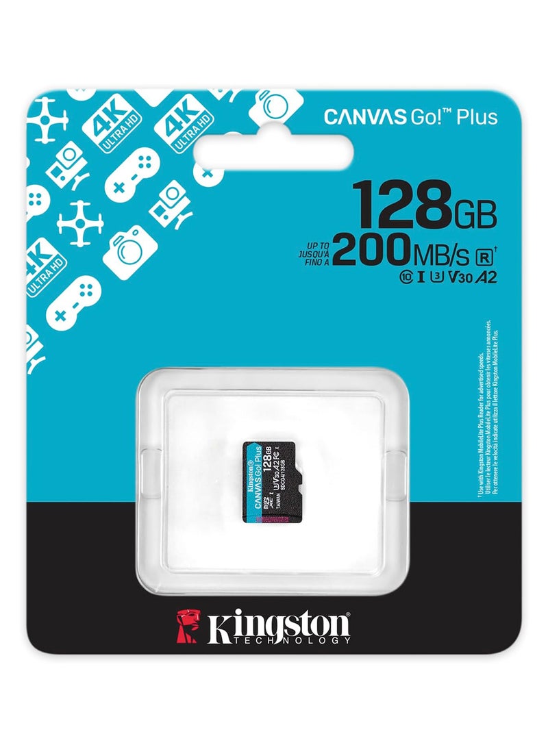 Kingston Canvas Go Plus microSDXC Memory Card Gen4 200MB/s A2 U3 V30 Single Package without ADP-SDCG4/128GBSP | 128 GB  - Image 3