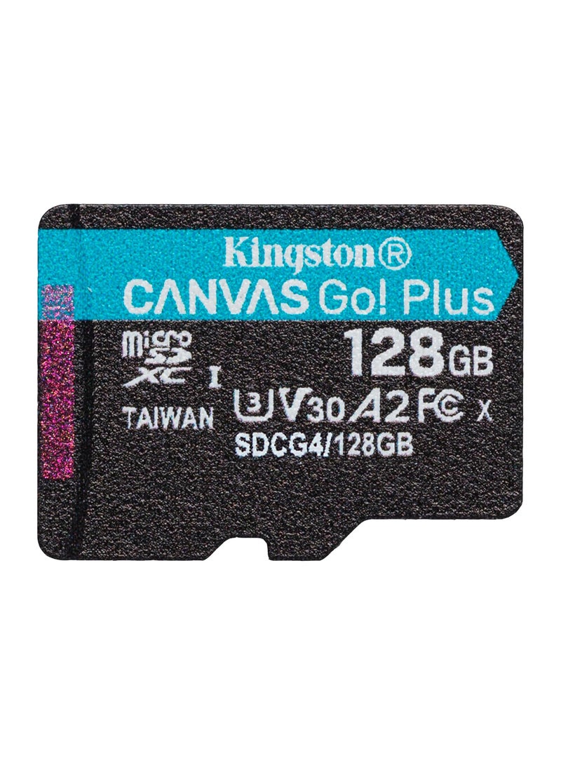 Kingston Canvas Go Plus microSDXC Memory Card Gen4 200MB/s A2 U3 V30 Single Package without ADP-SDCG4/128GBSP | 128 GB  - Image 1