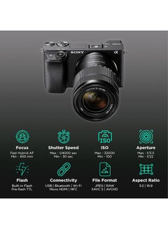Sony Alpha 6400 Mirrorless Camera with 16-50mm Power Zoom Lens – 24.2MP APS-C Sensor, 4K Video, Fast Autofocus, Tiltable Touchscreen LCD – ILCE-6400K Black  - Image 3