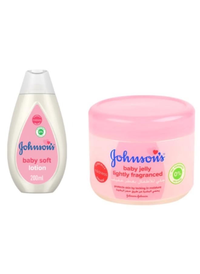 جونسون جيل للأطفال برائحة خفيفة 250 مل و لوشن ناعم للأطفال - 200 مل - Image 1