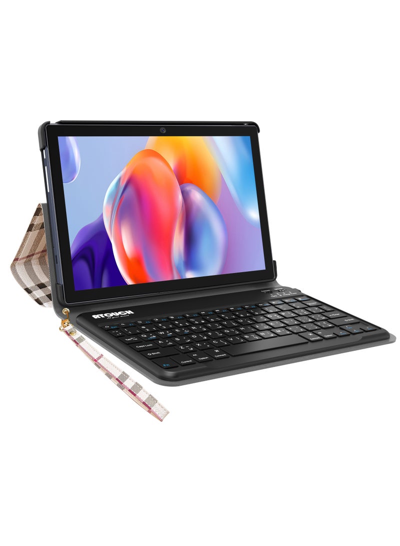 ATOUCH - Smart Tablet SE3 Pro 10.1-inch Display with Keyboard/Case and Wireless Mouse 8GB RAM 512GB ROM Dual SIM 5G Network Android WiFi Slim Tab Grey - Image 1