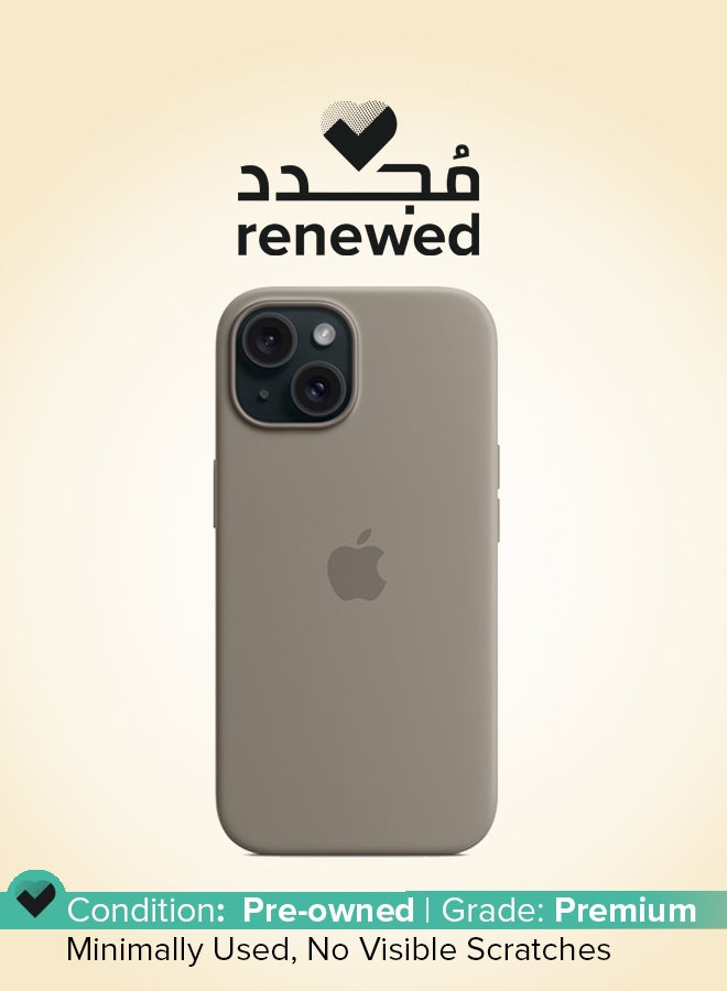 ابل  Renewed - iPhone 15 Silicone Case With MagSafe - Clay - Image 1
