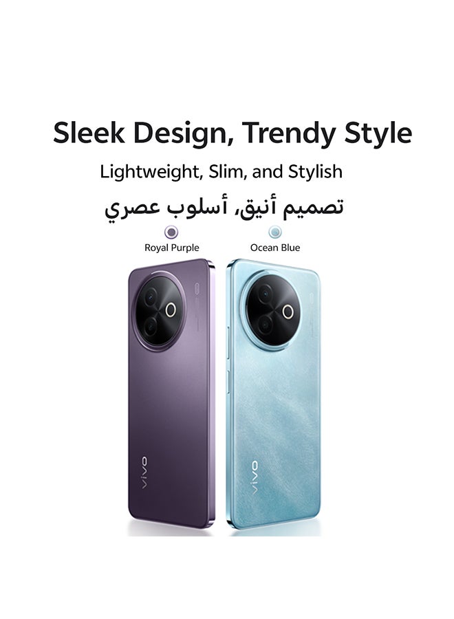 vivo Y39 5G Dual SIM Ocean Blue 8GB RAM + 256GB Online Exclusive Bundle: Phone Case And 24-Month Warranty - Middle East Version - Image 2