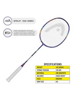 HEAD Xenon 1.1 HM Strung Graphite Badminton Racquet One Size none  - Image 4