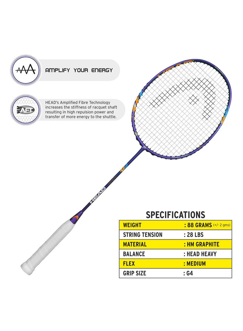 HEAD - Xenon 1.1 HM Strung Graphite Badminton Racquet One Size none - Image 1