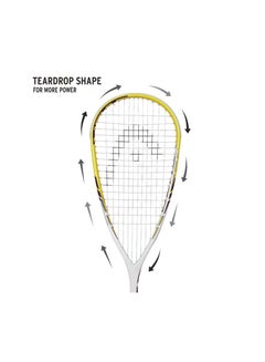 HEAD Microgel Blast Squash Racquet | Ideal for Men, Women and Adult Kids | 3/7-8 | Grip Size : 3 3/4 inches | Lightweight | Material : Graphite  - Image 4