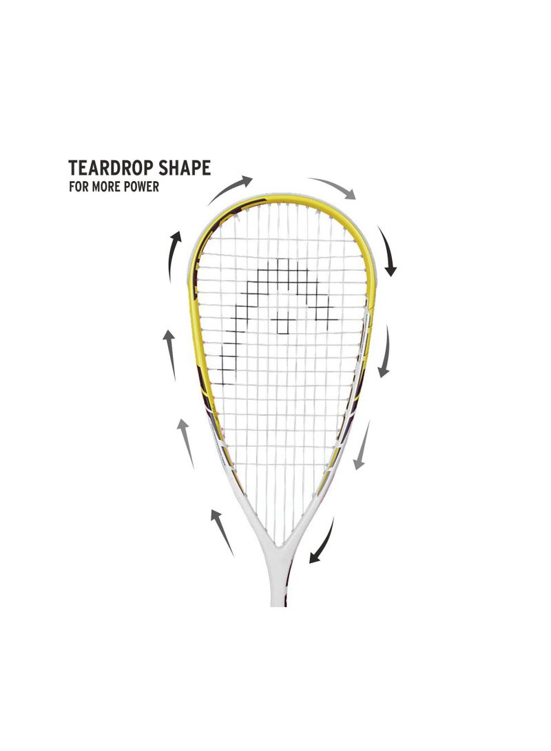HEAD Microgel Blast Squash Racquet | Ideal for Men, Women and Adult Kids | 3/7-8 | Grip Size : 3 3/4 inches | Lightweight | Material : Graphite  - Image 4