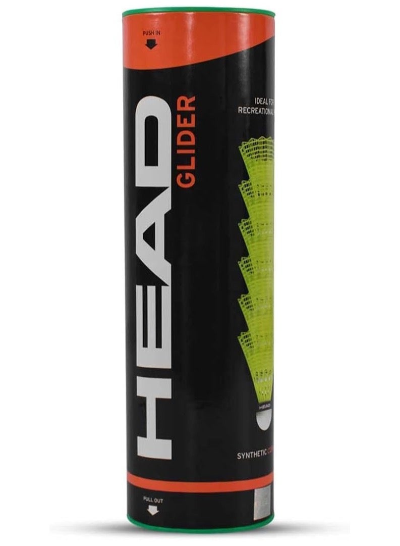 HEAD Glider 303 Nylon Shuttlecock with Natural Cork, Speed- Medium/Slow, Colour - Green, (Pack of 6)  - Image 2