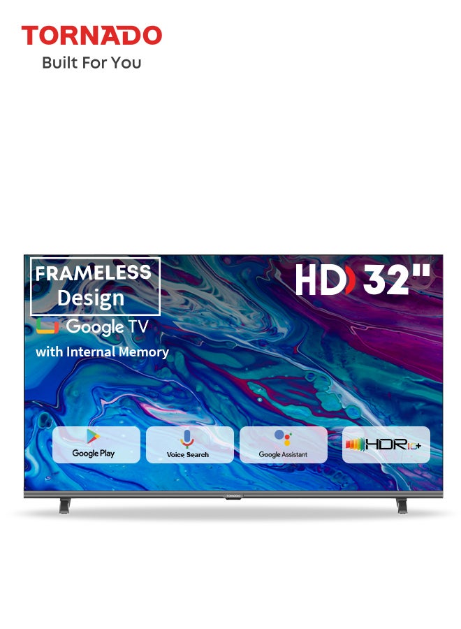 TORNADO TORNADO 32 Inch HD Google TV Smart, Built-in Receiver, Dolby Digital Plus, Game Mode, Chrome Cast Built-in 32EA3300X black - Image 1